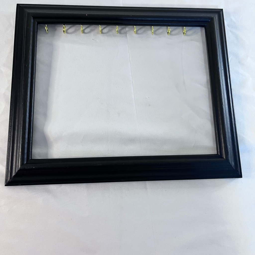 Sleek Black Frame With Gold Hooks For Necklaces 9 Hooks 25$